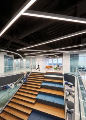 科技公司木地板装修实景图片