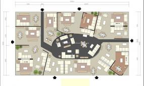 高端展厅平面布置装修图片