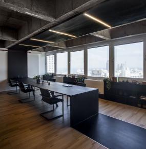 办公室实木地板装修方案效果图