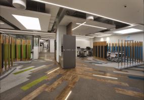 办公室多层木地板设计效果图片