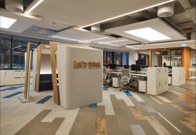 办公室多层木地板设计与装修效果图