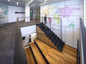 办公室多层木地板装潢效果图片