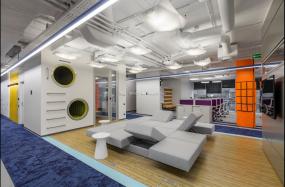 2018年办公室多层木地板装修效果图