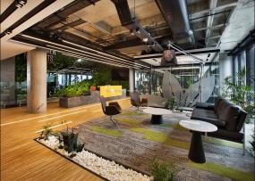 办公室环保强化木地板装修实景图片大全