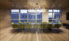 办公室环保强化木地板装修设计效果图片