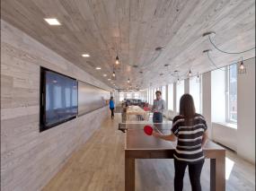 办公室瓷砖木地板设计装饰图