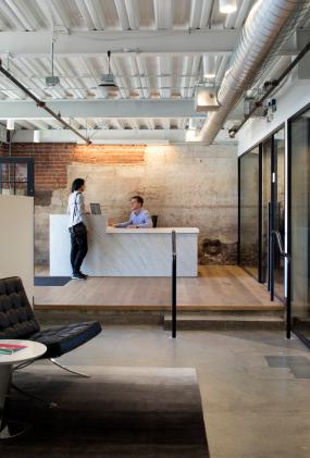 办公室瓷砖木地板设计装饰图片