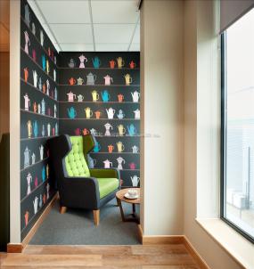 办公室仿木地板瓷砖装修设计图片大全