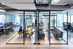 高档办公室仿木地板瓷砖装修图片大全