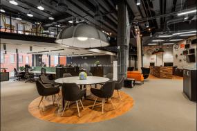 办公室橡木地板装修装潢效果图