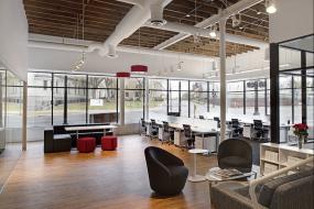 办公室三层实木地板精装修设计图片