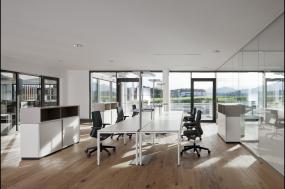 办公室竹木地板设计与装修效果图