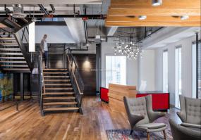 办公室三层实木地板装潢效果图片