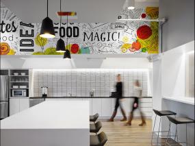 高档办公室三层实木地板装修图片