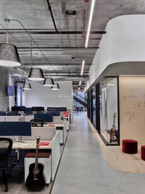 办公室竹木地板装修装潢效果图