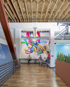 最新办公室竹木地板装饰效果图