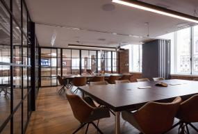 办公室生态木地板装修方案效果图