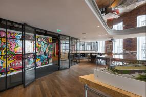 办公室生态木地板装修高清效果图