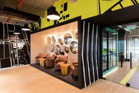 办公室木地板材质装修装潢效果图