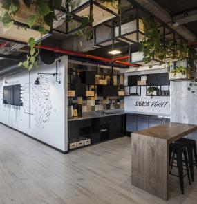 办公室仿实木地板装修设计效果图片