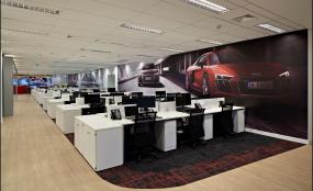 办公室环保强化木地板设计装潢图片