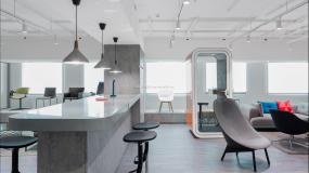 办公室负离子木地板装修设计效果图片