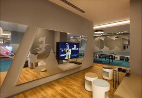 办公室负离子木地板装潢效果图