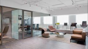 最新办公室负离子木地板装修设计效果图