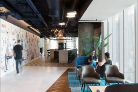 高档办公室三层复合实木地板装修图片大全