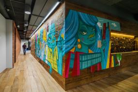 办公室榆木地板装修实景图片大全