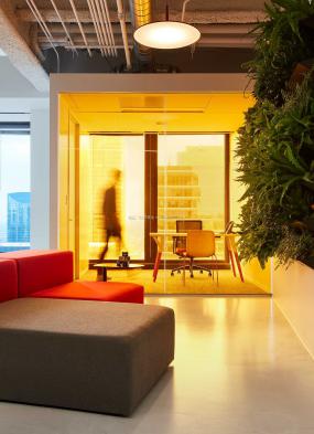 办公室绿植摆放装饰设计效果图