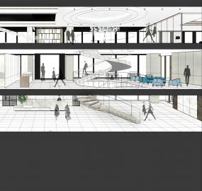 高档办公室装修平面装修图片