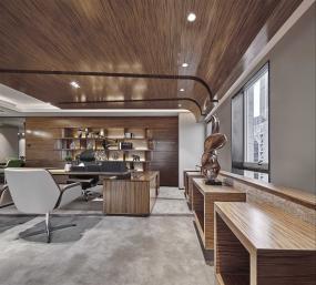 老板办公室布置装修装潢效果图