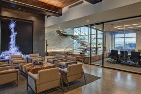 高端办公室生态木吊顶装修效果图