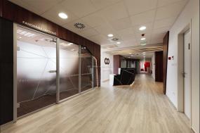 高端磨砂玻璃隔断图案装修图片