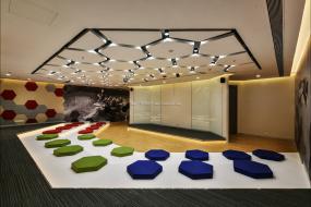 办公室石膏板造型顶装修实物图片