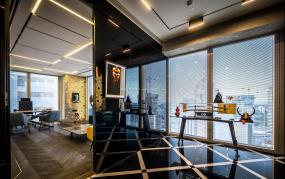 最新矿棉板吊顶办公室效果图