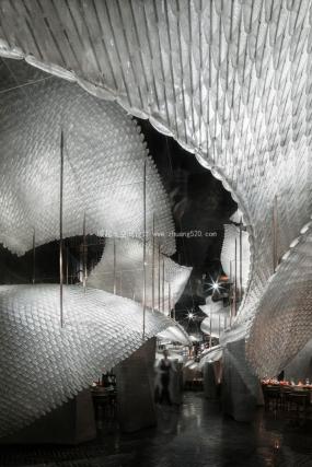 中式主题餐厅装潢设计效果图片