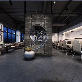 高端上海面馆装修图片