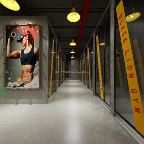上海健身房装潢设计效果图片