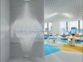 办公室隔断墙装修实物图片