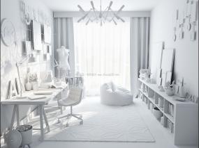 服装设计工作室装饰设计效果图