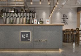 奶茶店装修实景图片
