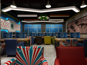 高端网咖装修效果图