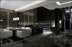 黑白风格办公室装饰设计效果图