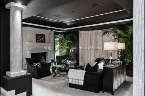 黑白风格办公室装修高清效果图