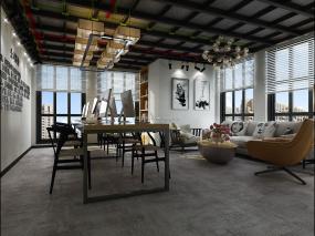 现代工业风格办公室装修效果图