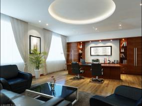 高端董事长风格办公室效果图