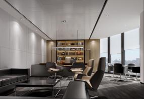 简约风格老总办公室装饰设计效果图