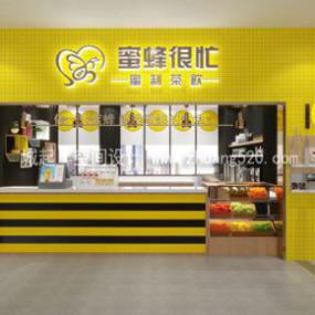 简约文雅风格奶茶店装修图片